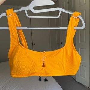 aerie bikini SET - yellow scoop bikini top and high waist cheeky bottoms